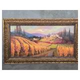 Irene Sheri signed oil on canvas vineyard