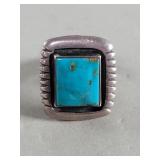 Silver and turquoise ring