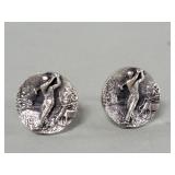 Sterling silver 'The Golfer' cufflinks