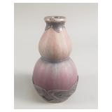 Signed pottery and silver bud vase