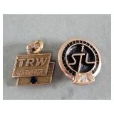 10k gold and sapphire T.R.W. pendant , 10k gold,