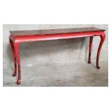 Vintage Chinoserie walnut red lacquered altar