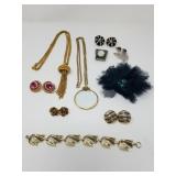 Group of vintage designer costume jewelry,