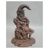 Vintage cast iron door stop depicting Mr Punch
