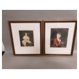 Pair of antique The Museum Galleries prints