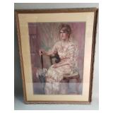 Signed Betty B. Knight pastel portrait