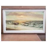 Signed David Gershuni coastal oil on panel
