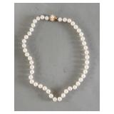Pearl necklace with 14k gold clasp
