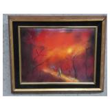 Vintage signed enamel art