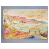 Vintage signed Dallas oil painting on canvas