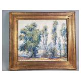 Impressionist-style oil on panel landscape