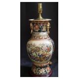 Japanese satsuma porcelain table lamp