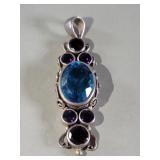 Sterling silver pendant adorned with amethyst