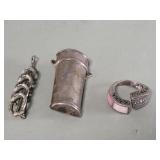 Pair of sterling silver brooches, sterling