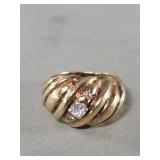 14k gold and diamond ring