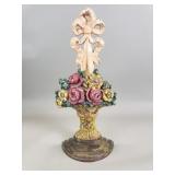 Vintage cast iron floral door stop