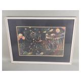 Ellen Thiem lithograph under glass