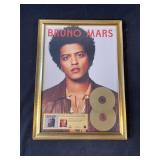 Framed Bruno Mars 20,000 copy sold award plaque