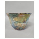 Hand-blown studio art glass bowl