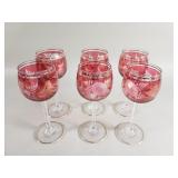 Six Bohemian goblets