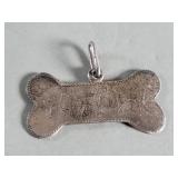 Sterling silver (Mexico) dog bone pendant