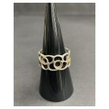 Vintage sterling silver ring with open circle