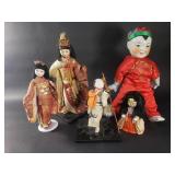 Group of vintage Asian dolls