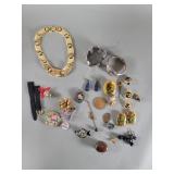 Group of costume jewelry earrings, bracelets,