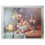 Signed Fortuny Pronkstilleven-style oil on