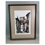 Signed Juan Martin Hidalgo ink on paper painting