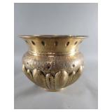 Vintage Italian hand hammered brass planter