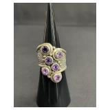 Vintage sterling silver and amethyst ring