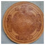 Leather embossed Aztec Mayan calender wall