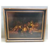 Vintage Baroque-style oil on canvas still life