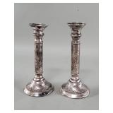 Pair sterling silver weighted candlesticks