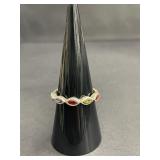 Vintage sterling silver ring with multicolor