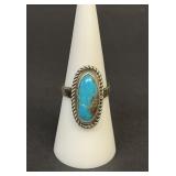 Vintage sterling silver and turquoise ring