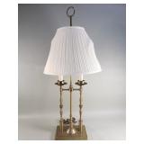 Vintage brass bouillotte style table lamp