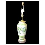 Signed hand painted porcelain lamp