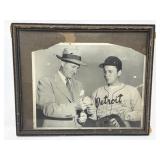 Vintage signed Detroit baseball framed photo