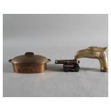 Vintage miniature bronze casserole pot. Vintage