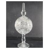 Lead crystal pedestal globe form candy dish