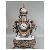 Imperial bronze and marble mantel clock