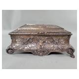 Antique sterling silver jewelry box