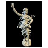 Antique cast metal Chanson Du Printemps statue by