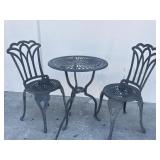 Vintage aluminum and iron ice cream parlor set