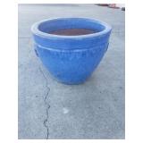 Blue pottery planter