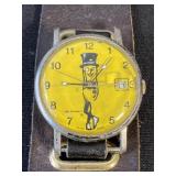 Vintage Mr. Peanut watch with leather strap