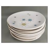 8 Franciscan Atomic Starburst dinner plates