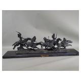 C.Kauba "War Party" bronze sculpture on a marble